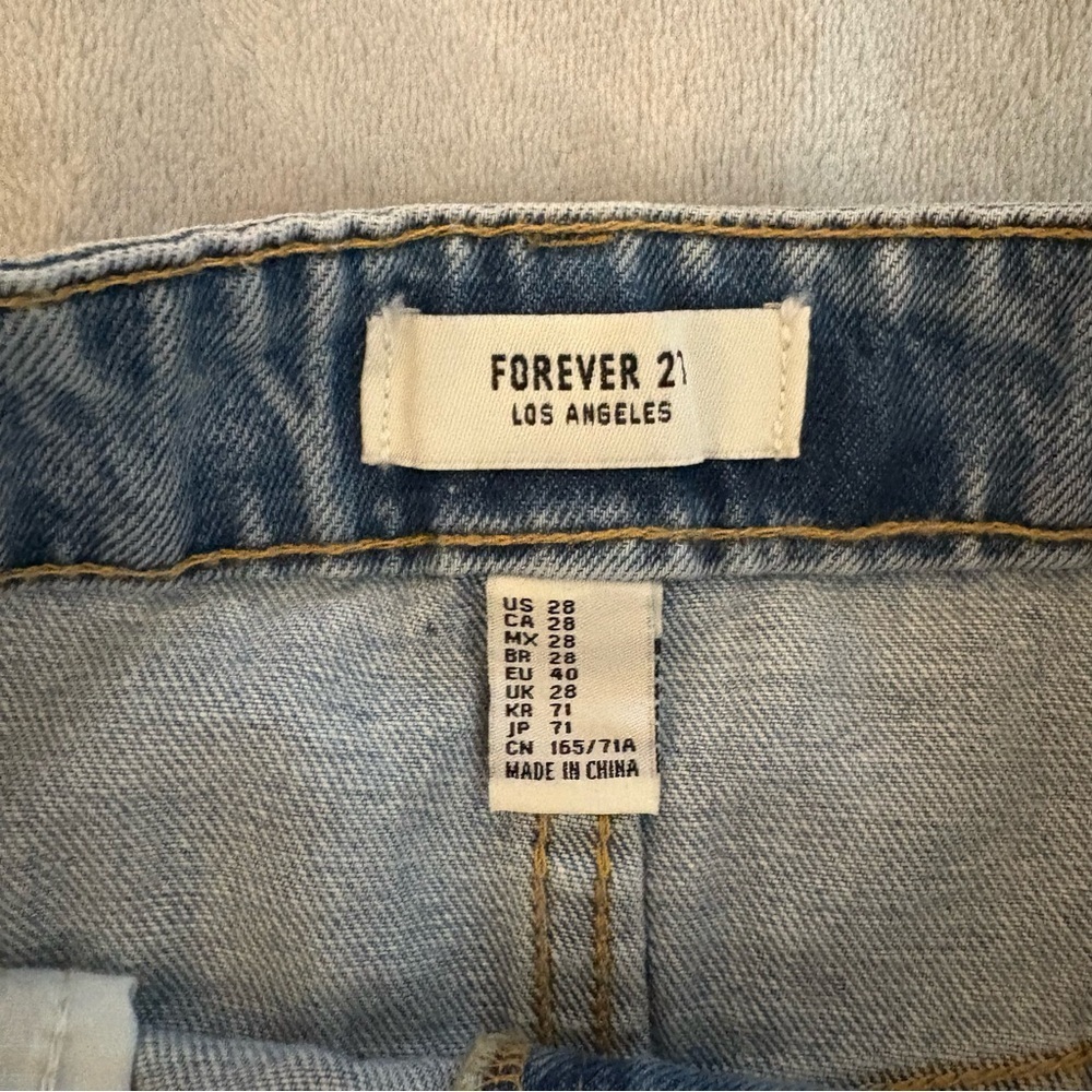 Denim Distressed Mini Skirt - Picture 5 of 7